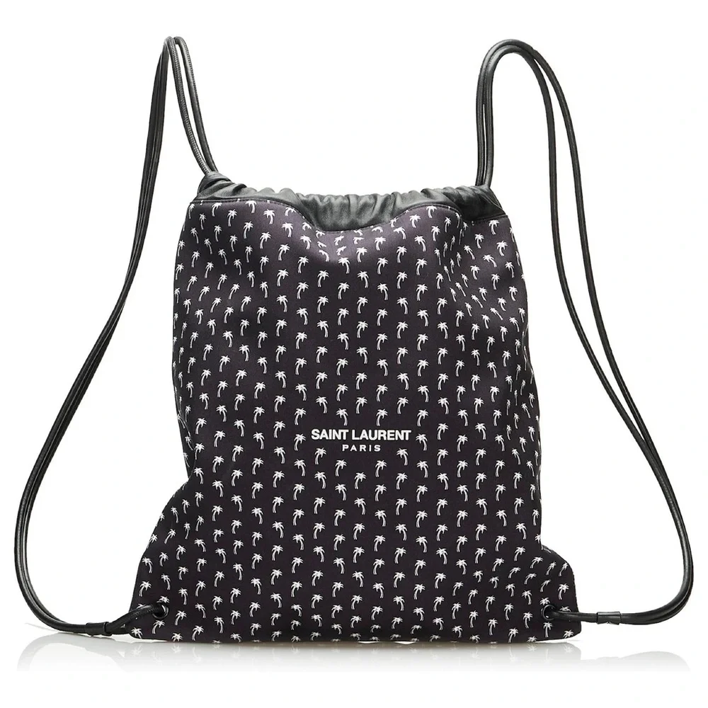 NWOT* SAINT LAURENT Canvas Drawstring Bag with Palm Print